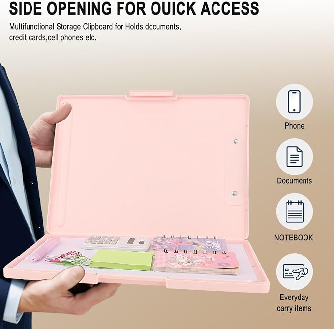 SFLHHDM Clipboards with Storage, Storage Clipboard with Low Profile Clip - Image 4