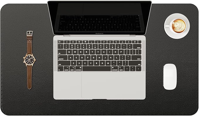 YSAGi Genuine Leather Desk Mat, 23.6"x13.8" Office Desk Pad, Thick Desk Pad Mat by YSAGi