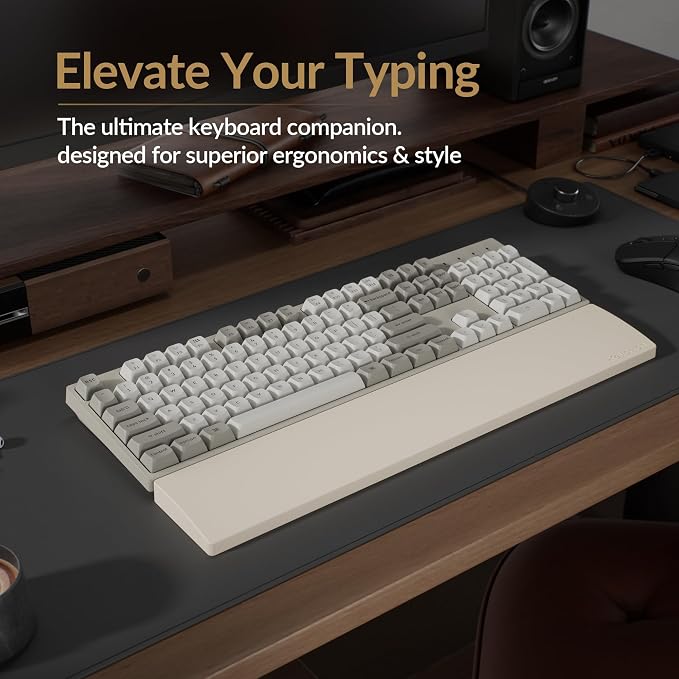 Keychron Retro Cream Silicone Wrist & Palm Rest, 17.6" Full Size - Image 2