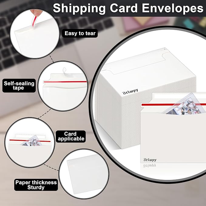 30 Pack Trading Card Envelopes, 7 x 4.35 Inches Self-Adhesive Card Mailers - Image 3