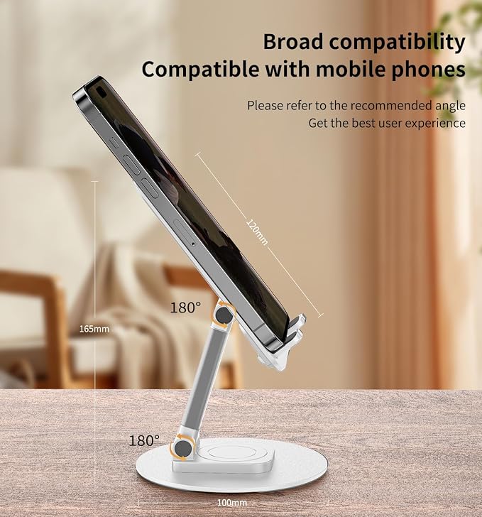360° Rotating Cell Phone Stand for Desk, Adjustable & Foldable Phone Holder - Image 5