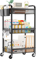 YASONIC 3 Tier Rolling Cart – Metal Utility Storage Carts by YASONIC