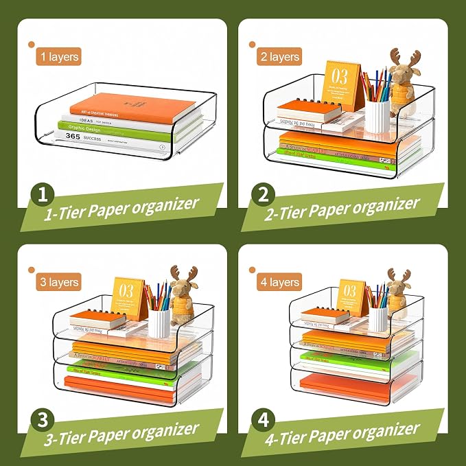 FANXIYQ 4-Tier Acrylic Paper Tray Organizer - Image 6