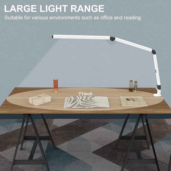 Micomlan LED Desk Lamp with Clamp, Dual Light Table Lamp with Adjustable Swing - Image 4