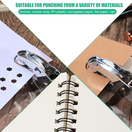 6 Pcs Craft Hole Punchers Set, Handheld Metal Hole Punch Single, Soft-Grip - Image 5