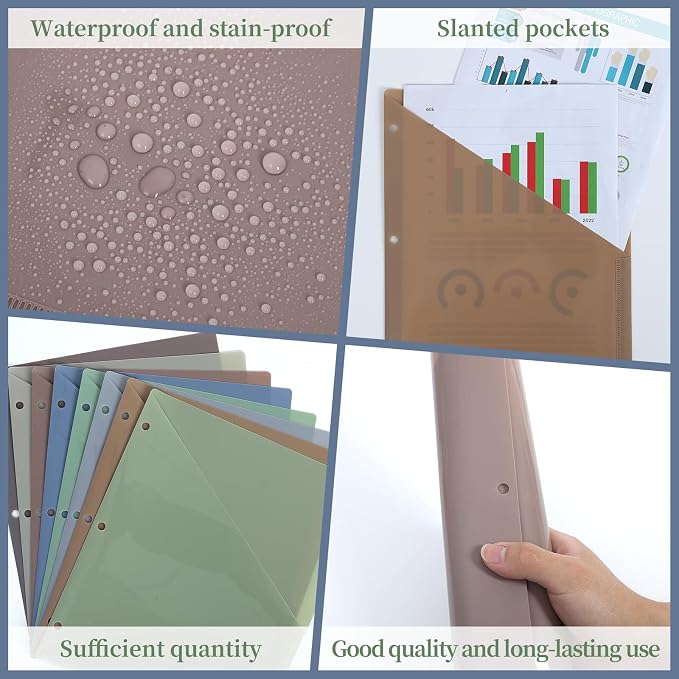 48 Pack Binder Pockets for 3 Ring Clear Pocket Divider Folders for 3 Hole - Image 3