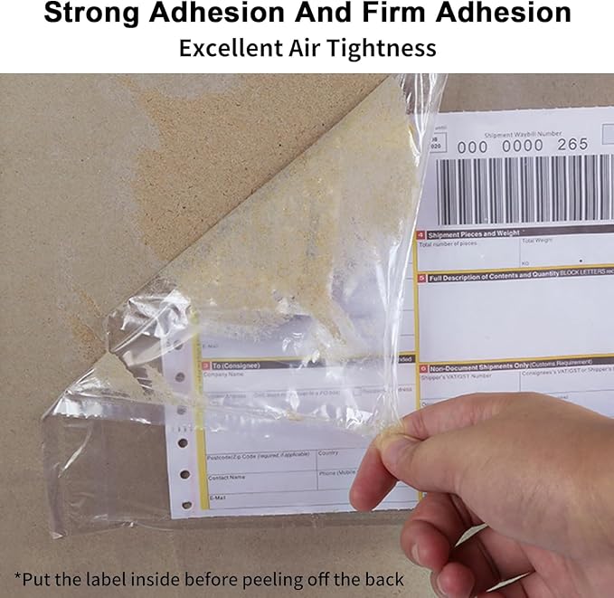 7.5'' x 5.5'' Packing List Pouches, Shipping Label Envelopes Clear - Image 4