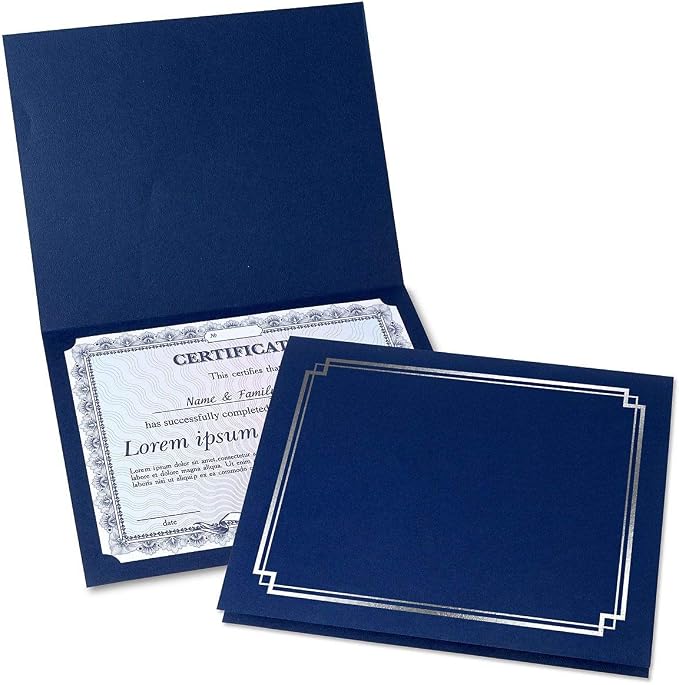 Classic Blue & Silver Certificate Folders by Fine+Stationery