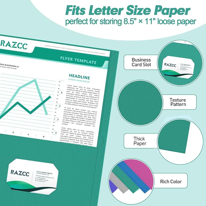 Two Pocket Folders, RAZCC 75 Pack File Folders - Image 3