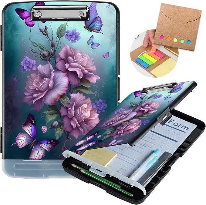 Clipboard with Storage, Heavy Duty Plastic Storage Clipboard with Low Profile - Image 2