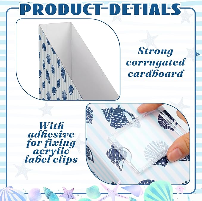 AmazingSpark Set of 4 Coastal Magazine Holder Decorative Foldable Magazine - Image 4