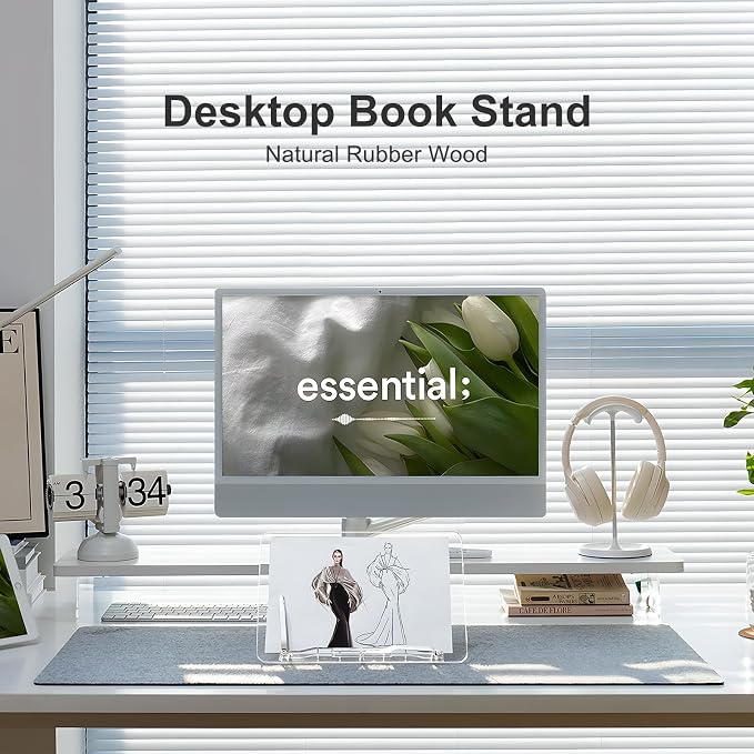 Acrylic Book Stand for Reading, Portable Book Holder for Desk, Angle Adjustable - Image 2