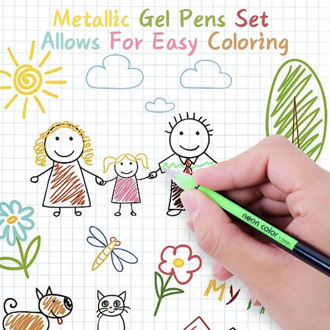 Colored Gel Pens Set for Coloring, 36 Colors Glitter Gel Pens, Fine Point Gel - Image 5