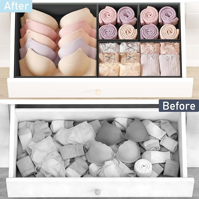 DIMJ Drawer Organizer Clothes, 30 Pack Dresser Organizer, Foldable Closet - Image 6