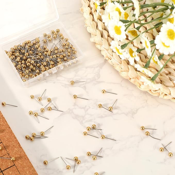 200pcs Map Push Pins, Round Head Small Thumb Tacks Plastic Marking Pushpins - Image 3