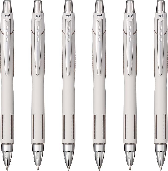 Uni-Ball Jetstream RT Ballpoint Pen, Fine Point, Shell White Barrel, 6 Pens by uni-ball
