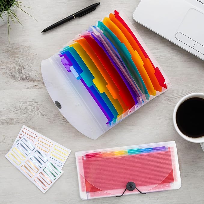 13 Pocket A6 Receipt Organizer, 2 Pack Small Accordion File Organizer, Coupon - Image 5