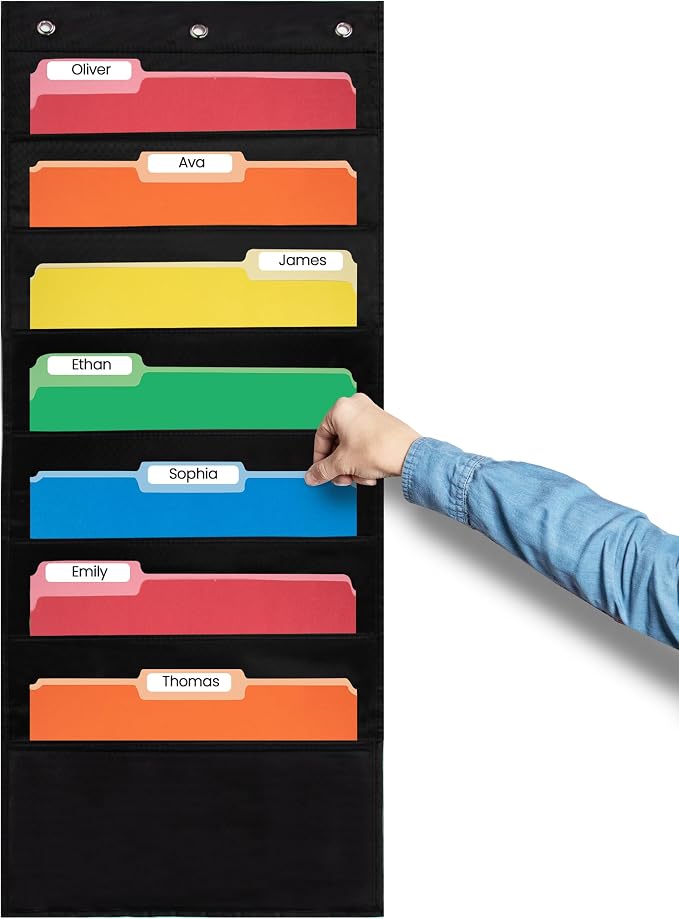 Essex Wares - 7 Pocket File Pocket Chart, Tall - Versatile Wall Hanging File - Image 2