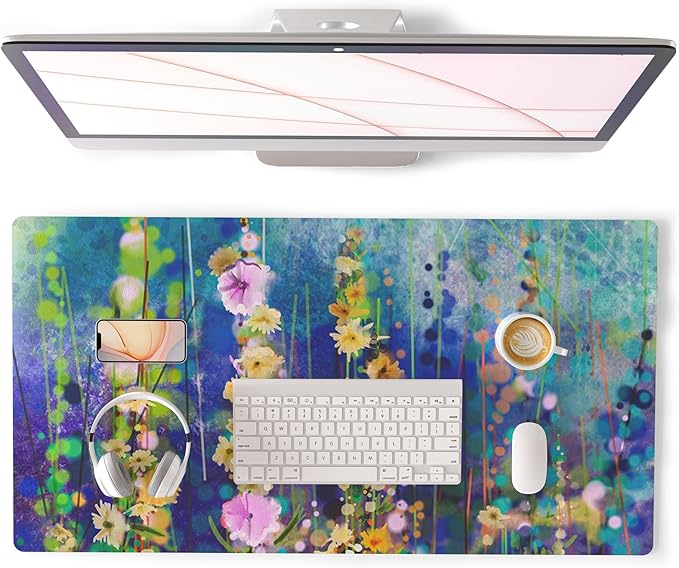 QiyI Large Desk Pad, Waterproof PU Leather Mouse Pad by QIYI