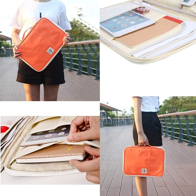 JAKAGO A4 Travel Portfolio Multifunctional Document Organizer Zippered Case - Image 2