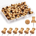 40Pcs Wood Push Pins, Decorative Thumb Tacks, Wooden Pins and Tacks, Cork Board by Dorbetar