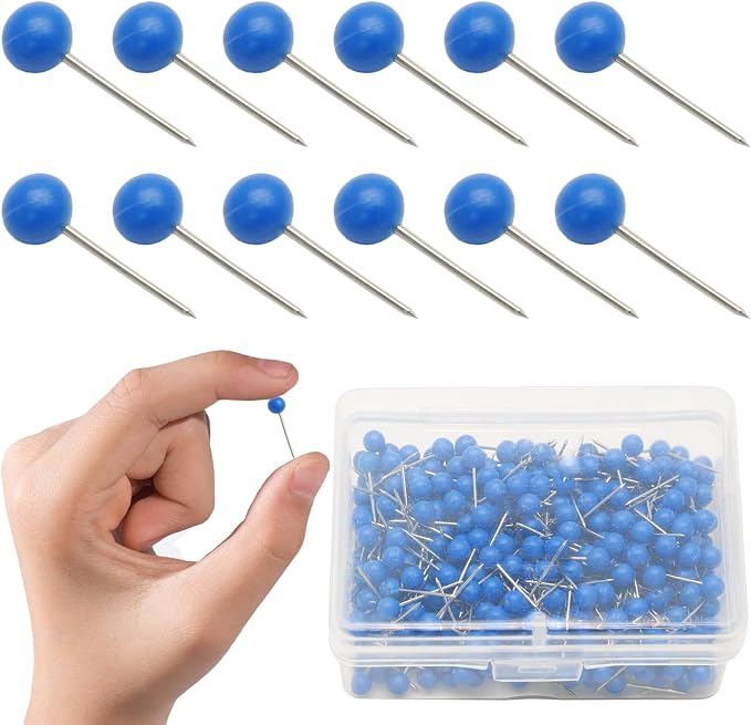 500Pcs Blue Map Pins, 1/8 Inch Map Tacks, Round Ball Head Map Push Pins - Image 7
