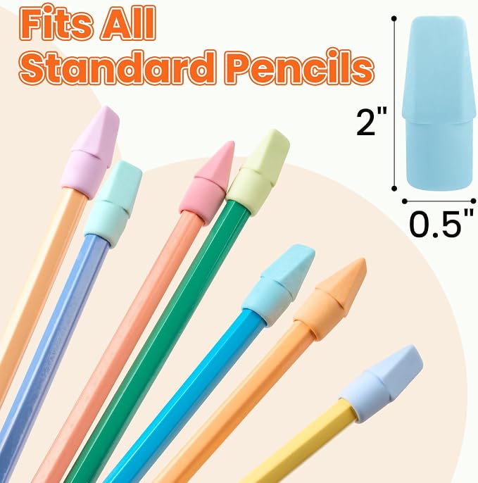 120 Pack Erasers for Kids, Sooez Pencil Top Erasers, Eraser Caps, Cap Toppers - Image 3