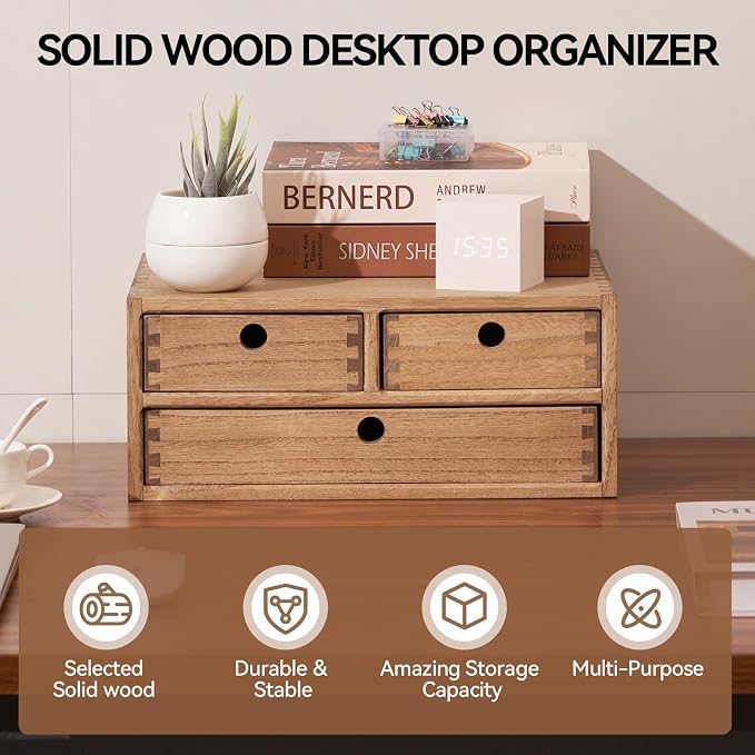 KIRIGEN Solid Wood Desktop Organizer - Image 3