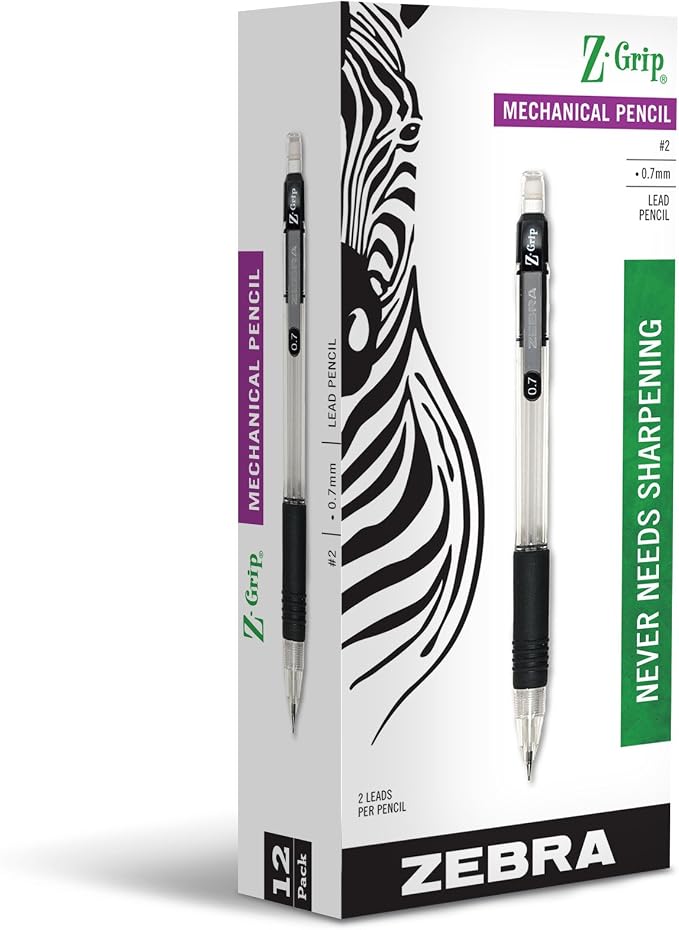 Zebra Pen Z-Grip Mechanical Pencil, 0.7mm Point Size, HB #2 Graphite, School by ZebraPen