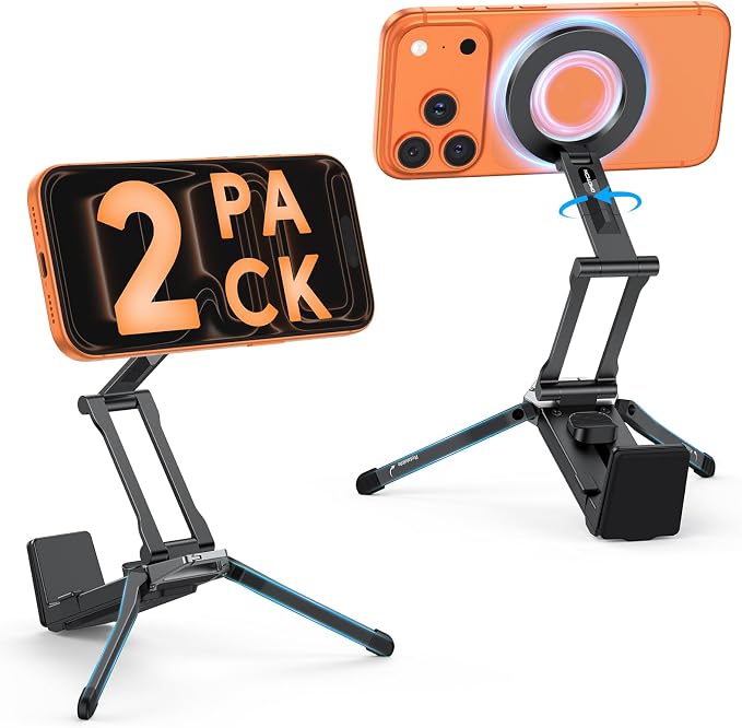 OMOTON TP02 360°Rotating for MagSafe Tripod, Adjustable Aluminum Magnetic Phone by OMOTON