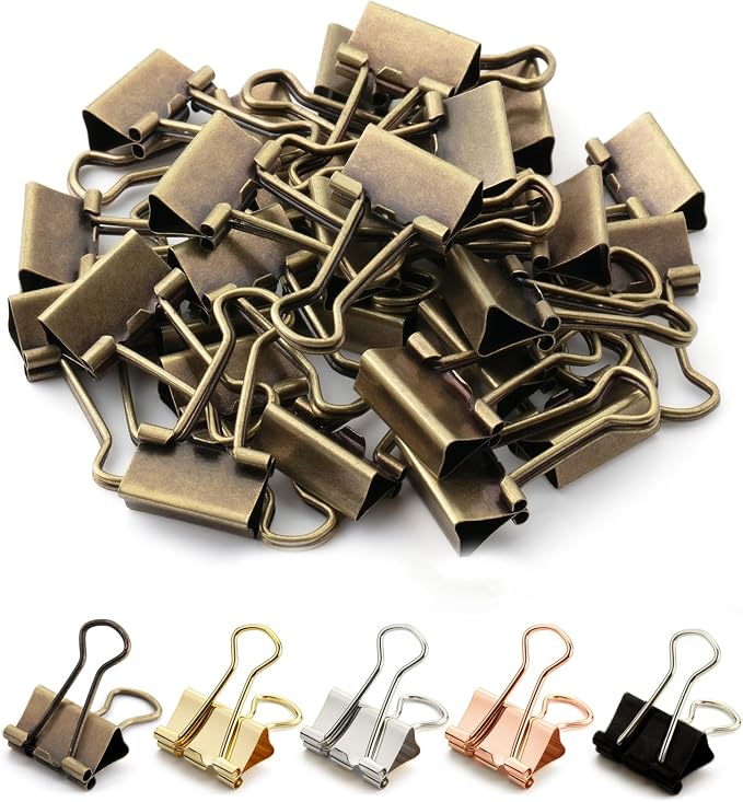 Mr. Pen- Small Binder Clips, Small Size | Bronze Metal Binder Paper Clips by MrPen