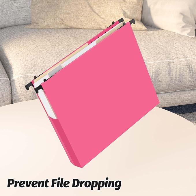 Shutex Extra Capacity Plastic Hanging File Folders, 12 Pack Reinforced - Image 4