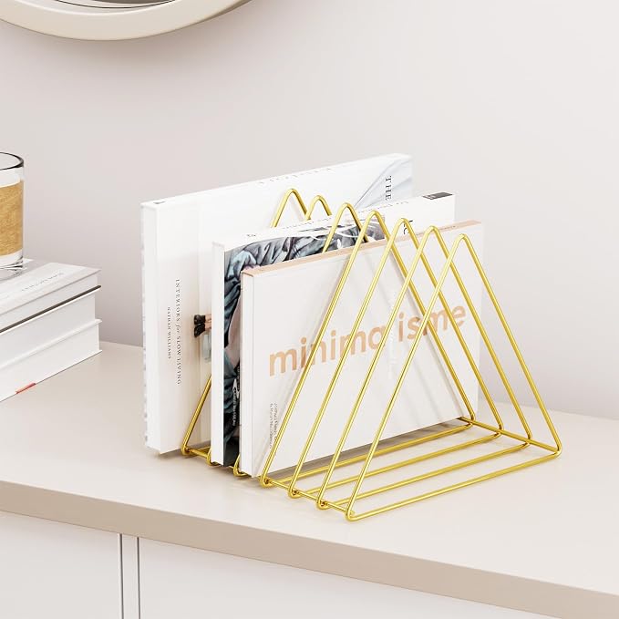 Urban Deco Triangle Desk Organizers Metal Wire Magazine Holder 7 Sections - Image 2