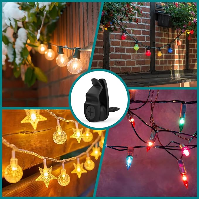 Outdoor String Lights Clips, Weatherproof Cable Hanger Hooks - Image 4