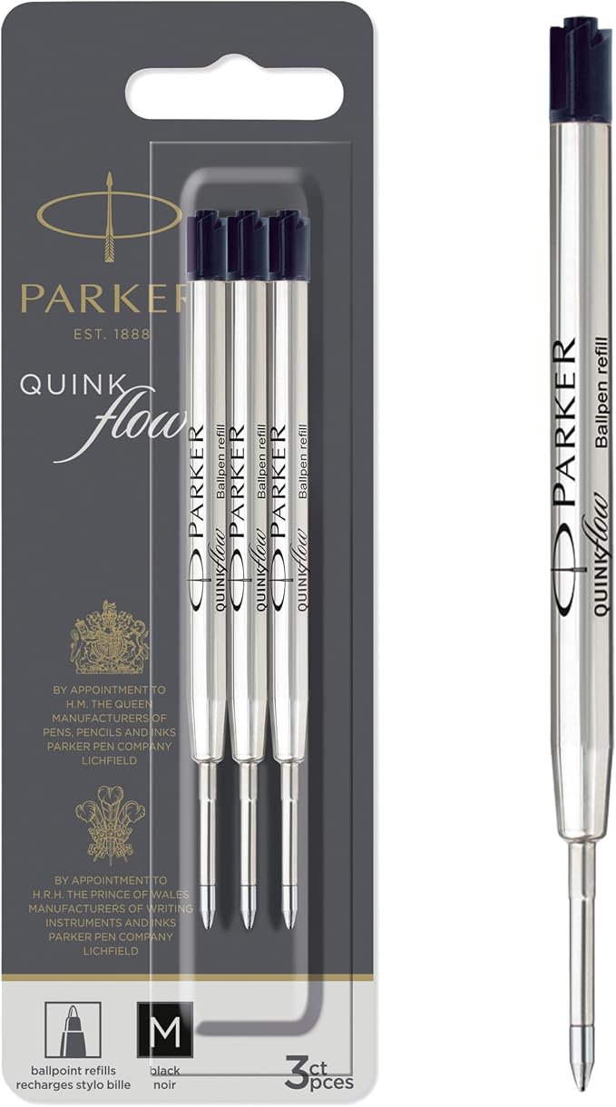 Parker QUINKflow Ballpoint Pen Ink Refills, Medium Tip by Unknown