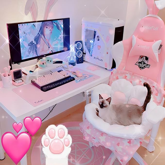 Ditucu Cat Paw Cushion Kawaii Chair Cushions 31.4 x 27.5 inch Cute Stuff Seat - Image 4