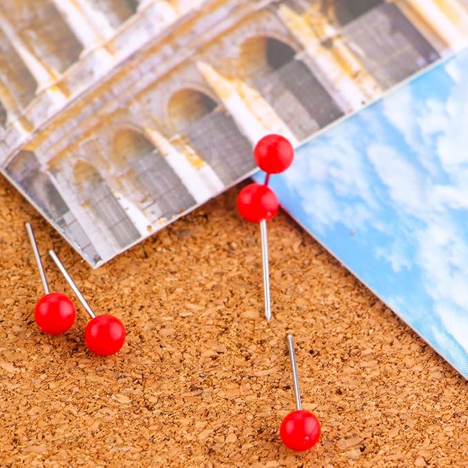 Push Pins Map Tacks 1/8-Inch Assorted Color Beads Head Map Marking Push Pins - Image 6