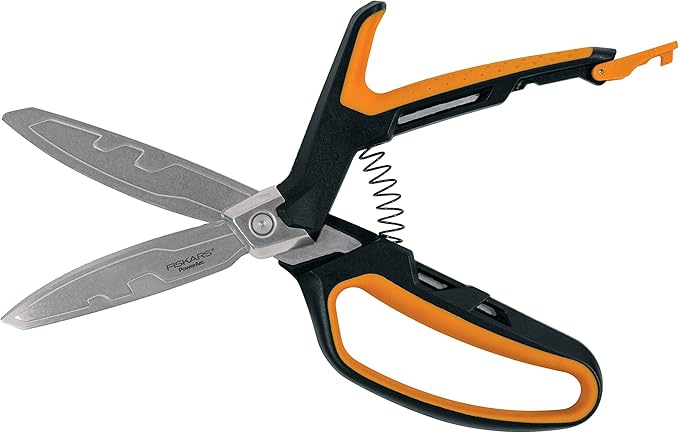 Fiskars PowerArc Easy Action Shears, Heavy Duty Scissors, Curved Stainless - Image 2