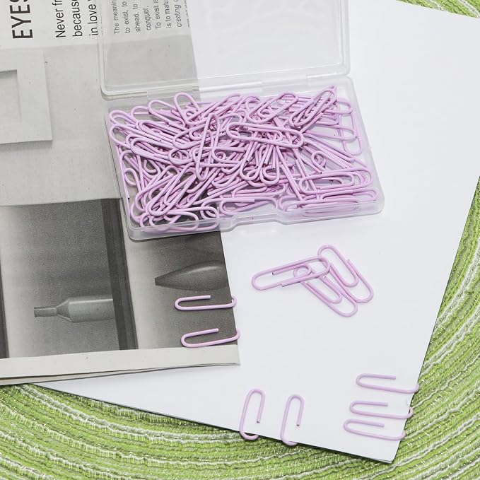 100 Pcs Purple Paper Clips, 1.1 Inch Colorful Paperclips | Vinyl Coated - Image 5