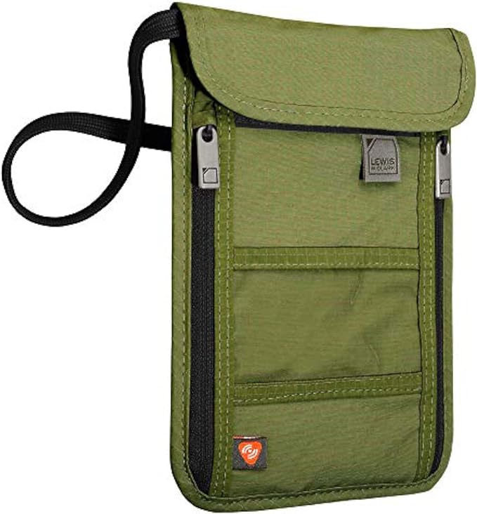 Lewis N. Clark Men's RFID Blocking Stash Wallet, Travel Neck Pouch Passport by LewisNClark