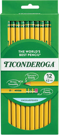 Ticonderoga Wood-Cased Pencils, Unsharpened, 2 HB Soft by Ticonderoga