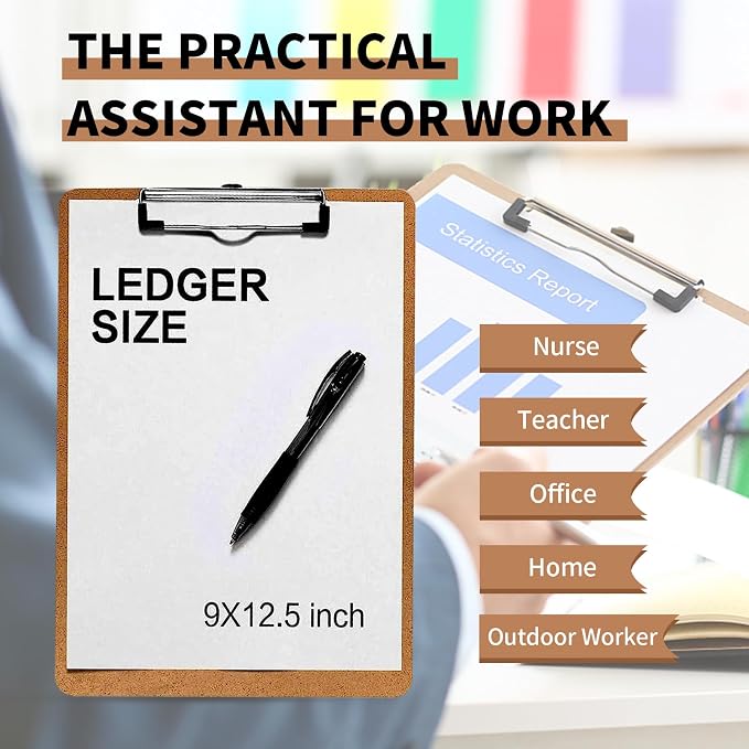 Clipboards, PANDRI 12 Pack Hardboard Office Clipboards, Low Profile Clip - Image 6
