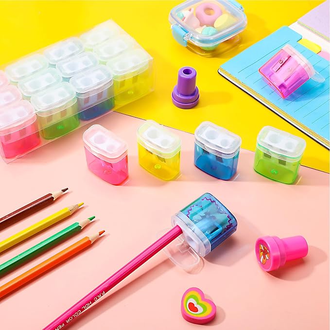 Teling 180 Pcs 180 Pcs Manual Pencil Sharpeners Bulk Handheld Dual Holes Pencil - Image 3