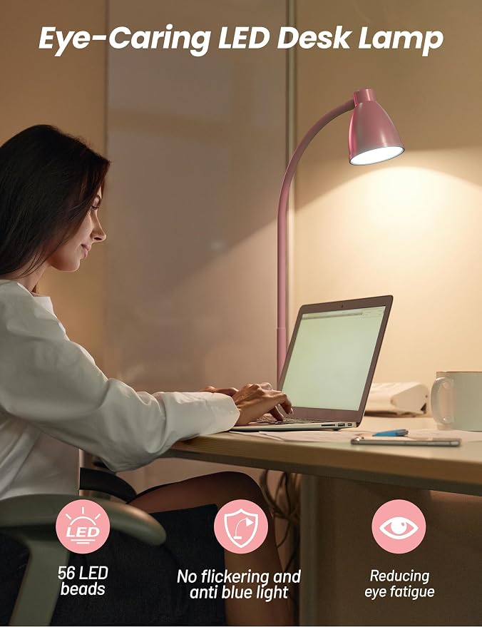 BOHON Cute Desk Lamp with USB Charging Port, 3 Color Modes Dimmable, Flexible - Image 6