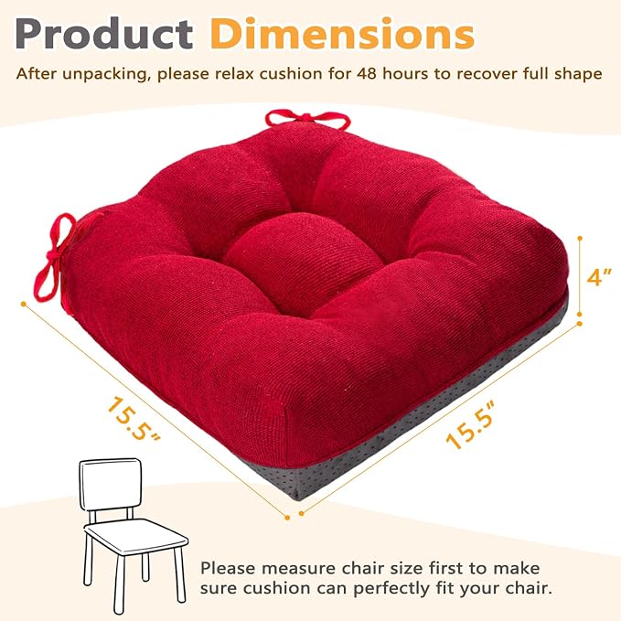MAGIC ELEPHANT Chair Cushions for Dining Chair, Shredded Memory Foam Kitchen - Image 3