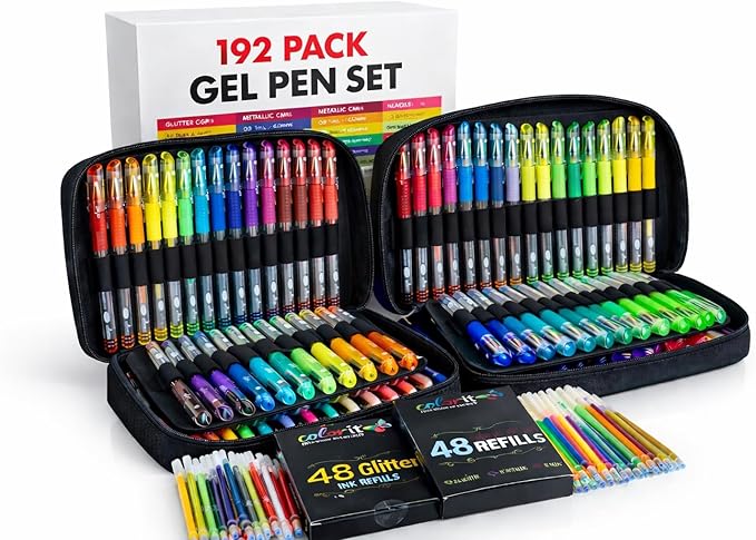 ColorIt Gel Pens Set for Coloring – 192 Pack by ColorIt