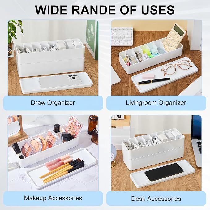 Tatuo 2 Pcs Cord Organizer for Drawer Desktop, Cable Organizer Box - Image 7