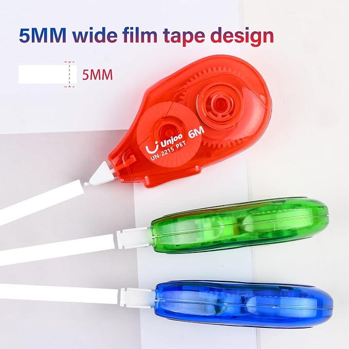 Unjoo White Correction Tape, For school, Office | Easy To Use Applicator - Image 3