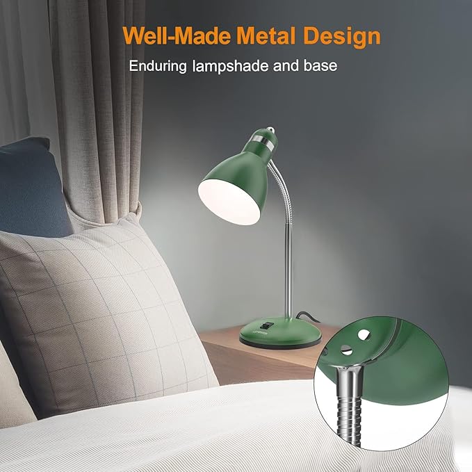 LEPOWER Metal Desk Lamp, Adjustable Goose Neck Table Lamp, Eye-Caring Study - Image 3