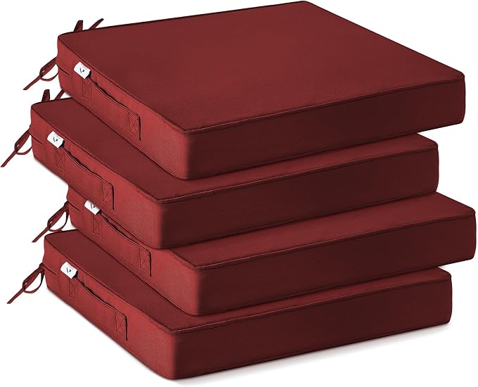 IPYNBAP Outdoor Chair Cushions Set of 4 -Waterproof Outdoor Seat Cushions by IPYNBAP